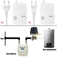 Детектор Утечки Газа Чувствительность горючих сигнализации уголь Природный портативный Предупреждение ЕС Plug
