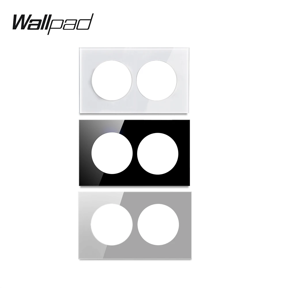 Wallpad L6 двойная 2 банда белая черная серая стеклянная Хрустальная рамка 3x6 пластина