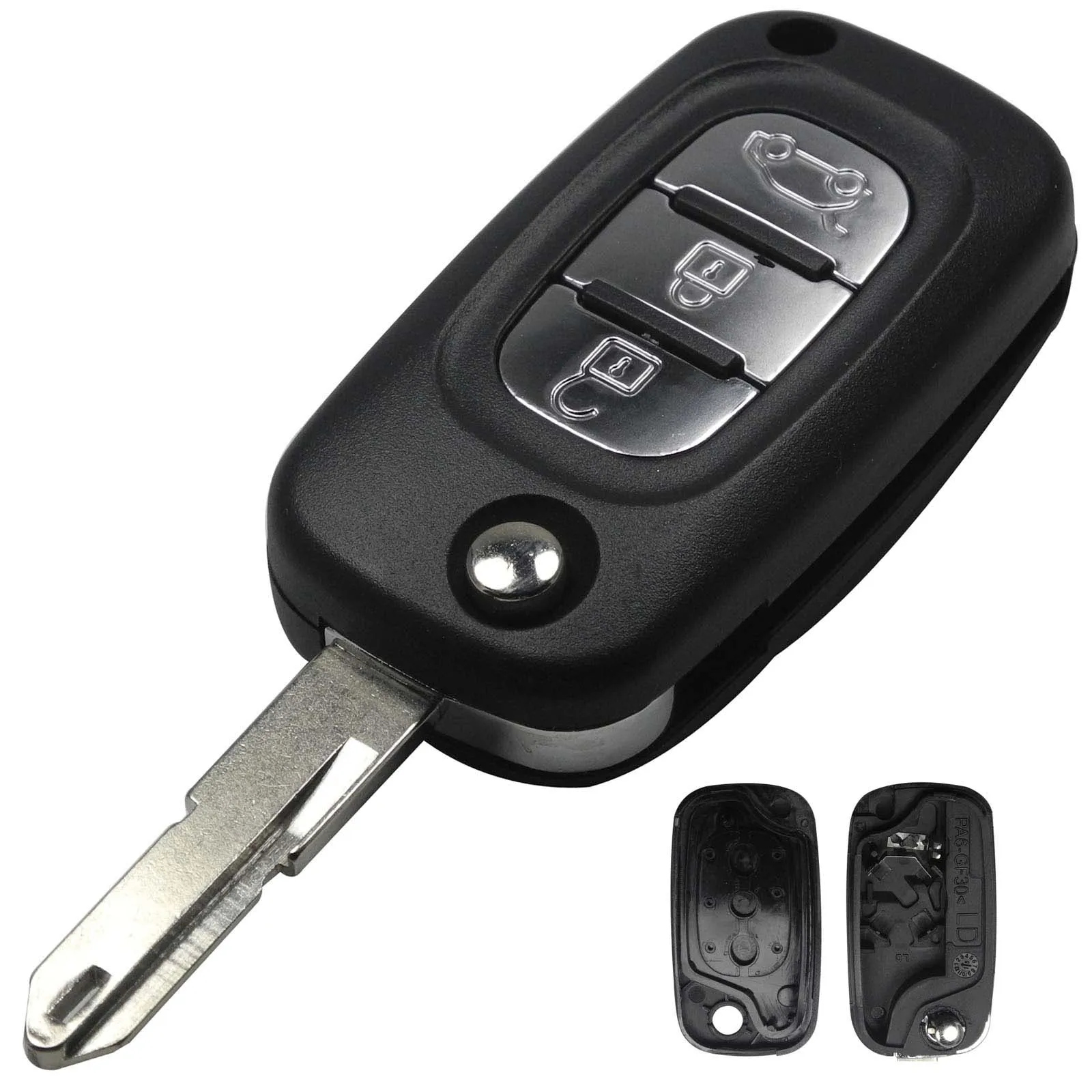 

jingyuqin For Renault Megane 2 3 Duster Clio Buttons Car Key Case Cover Remote Flip Folding Auto Key Shell Replacement