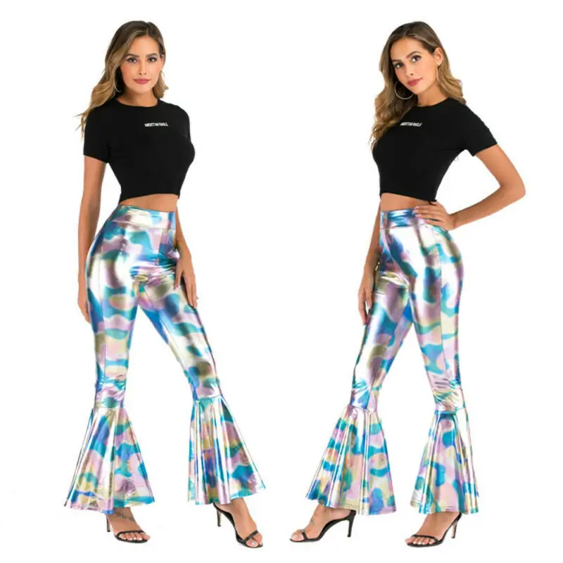 

Women's High Waist Flared Trousers Ladies Stretch Bootcut Bell Bottoms Pants Women Elastic High Waist Flare Casual Pants