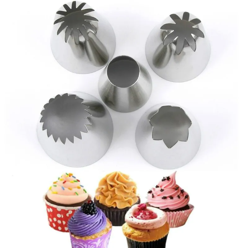 Metal Cake Decoration Tips Stainless Steel Piping Icing Nozzles Cake Fondant Decor Tip Nozzle