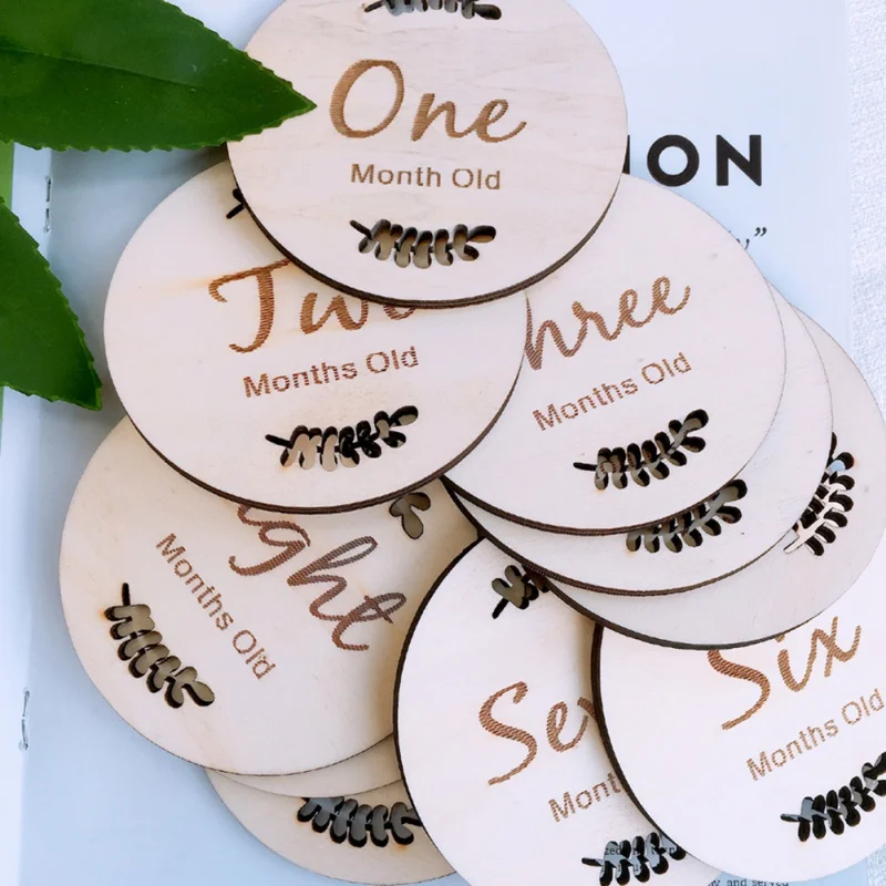 Бытовая детская ежемесячная веха деревянные карты Детские фотографии реквизит