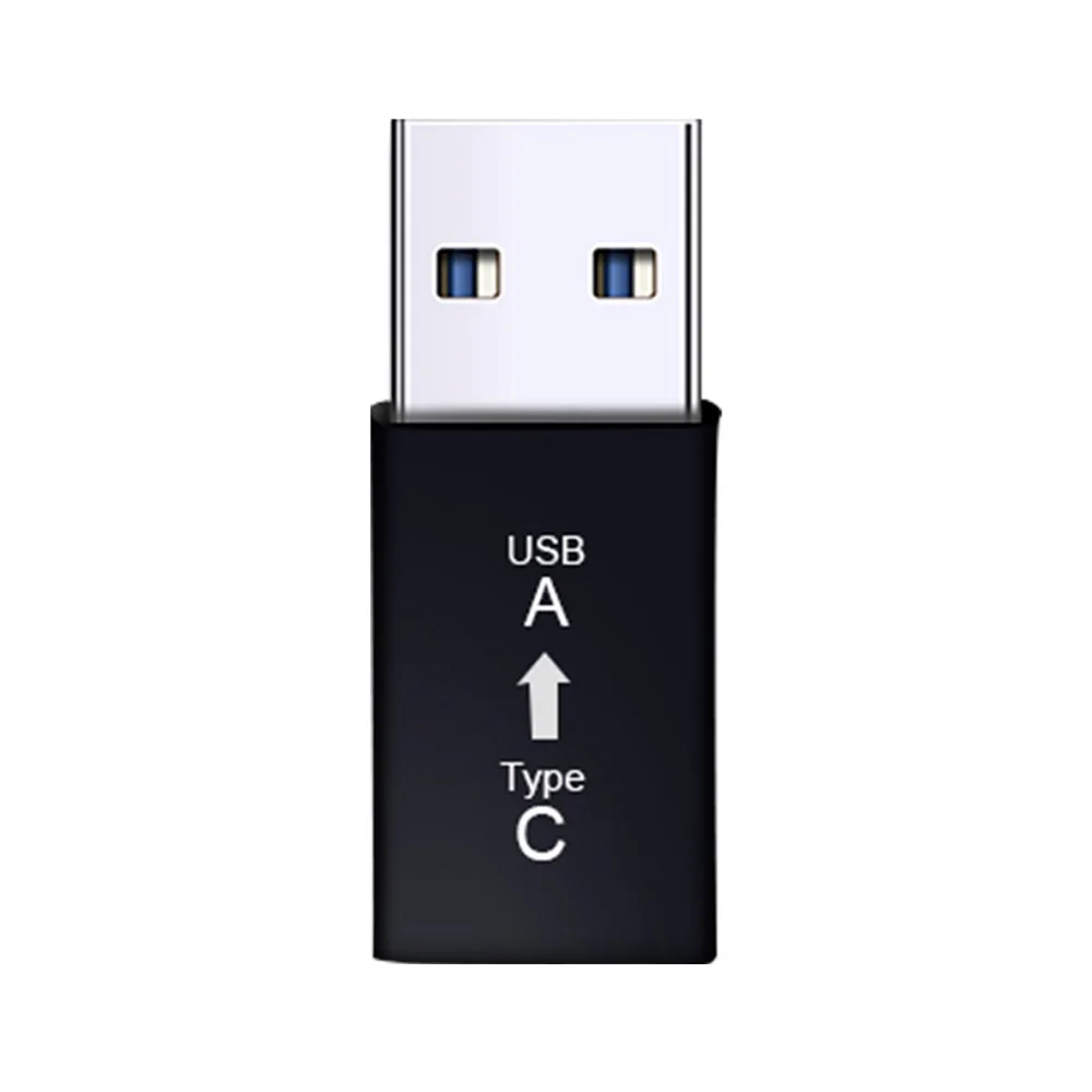 Type C Женский к USB Мужской адаптер Разъем для Huawei Oneplus Xiaomi samsung Ноутбуки type-C зарядные устройства для телефонов USBC кабель typec - Цвет: Черный