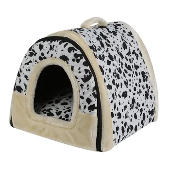 

Portable Foldable Dog Puppy Cat House Kennel Nest Soft Bed With Mat For Small Medium Pet Comfortable Travel Bed Tent