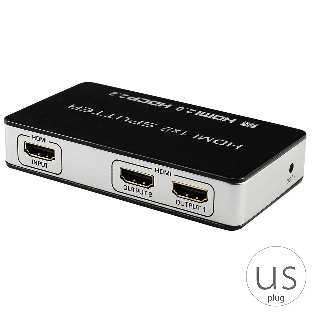 US Plug HD перфоратор 1080p 4K видео усилитель 1 вход 2 Выход видео устройство адаптер питания ЕС/Великобритания/США штекер - Цвет: US Plug