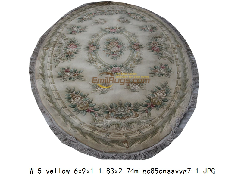 W-5-yellow 6x9 Ковер-дорожка плюшевый шерстяной французский ковер ручной работы Восточный ковер ручной работы турецкий ковер-дорожка традиционный шерстяной ковер - Цвет: W-5-yellow 6x9