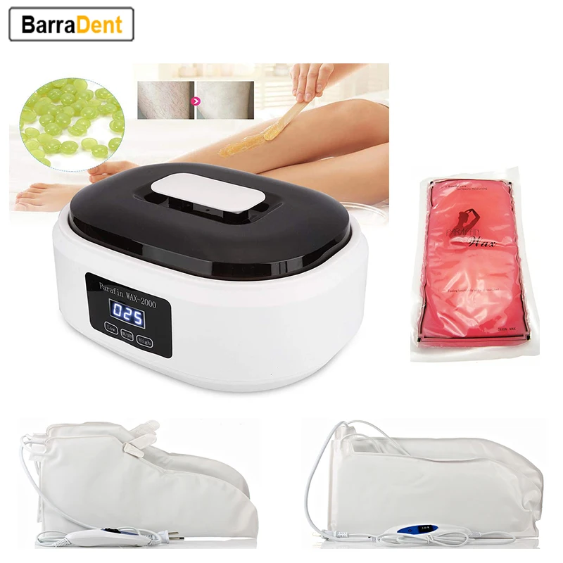 2000ML Moisturizing Paraffin Spa Wax Bath Kits Paraffin Heater With Electric Mittern Booties And 350g Wax
