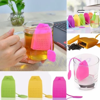 

Free Shipping 200pcs/lot Pad holder Silicon tea filler bag ball dipper box shape silicon tea infuser strainer