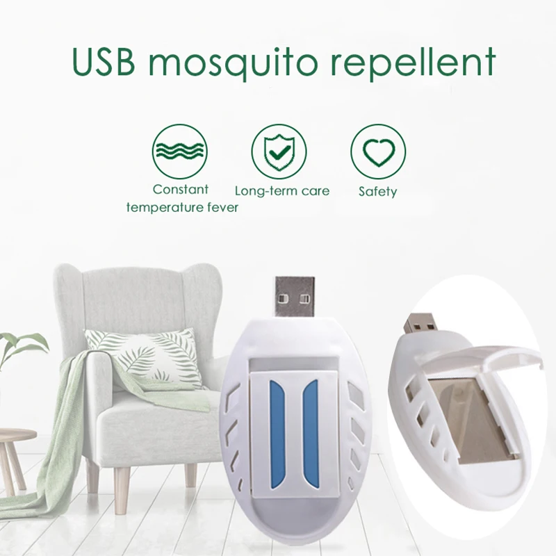 Портативный электрический USB нагреватель репеллента от комаров анти убийца