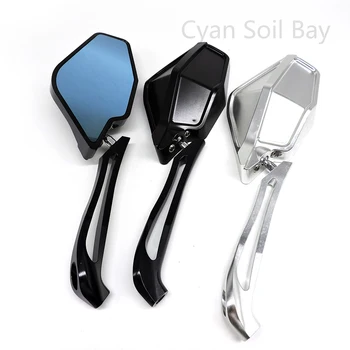 

Black/Sliver CNC Aluminum Motorcycle Rearview Mirrors Rear View Side Mirror Universal Off-road motorbike rearview mirror