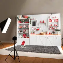 5x3 футов/7x5 футов Рождественский фон кухонный деревянный шкаф американская фотография фон для фотостудии День Рождения Декор