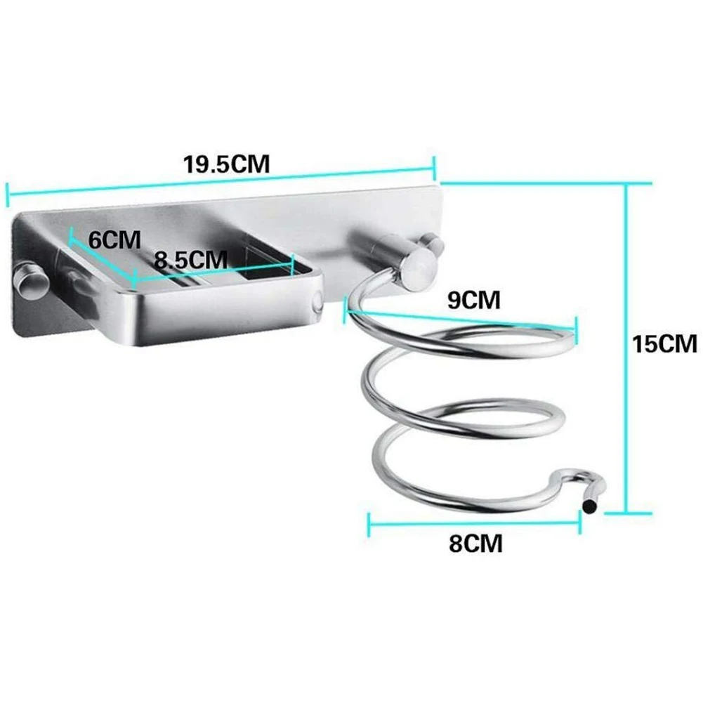 Stand Bathrooms Practical Hair Dryer Holder Organizer Punching Free Wall Mounted Rack Shelf Durable Hanger Tools Spiral Design