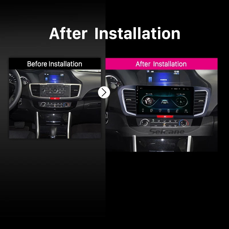 Best Seicane 10.1 inch Android 8.1 Car GPS Navigation Radio Stereo for 2013 Honda Accord 9 2.0L Low version Unit support Carplay TPMS 5