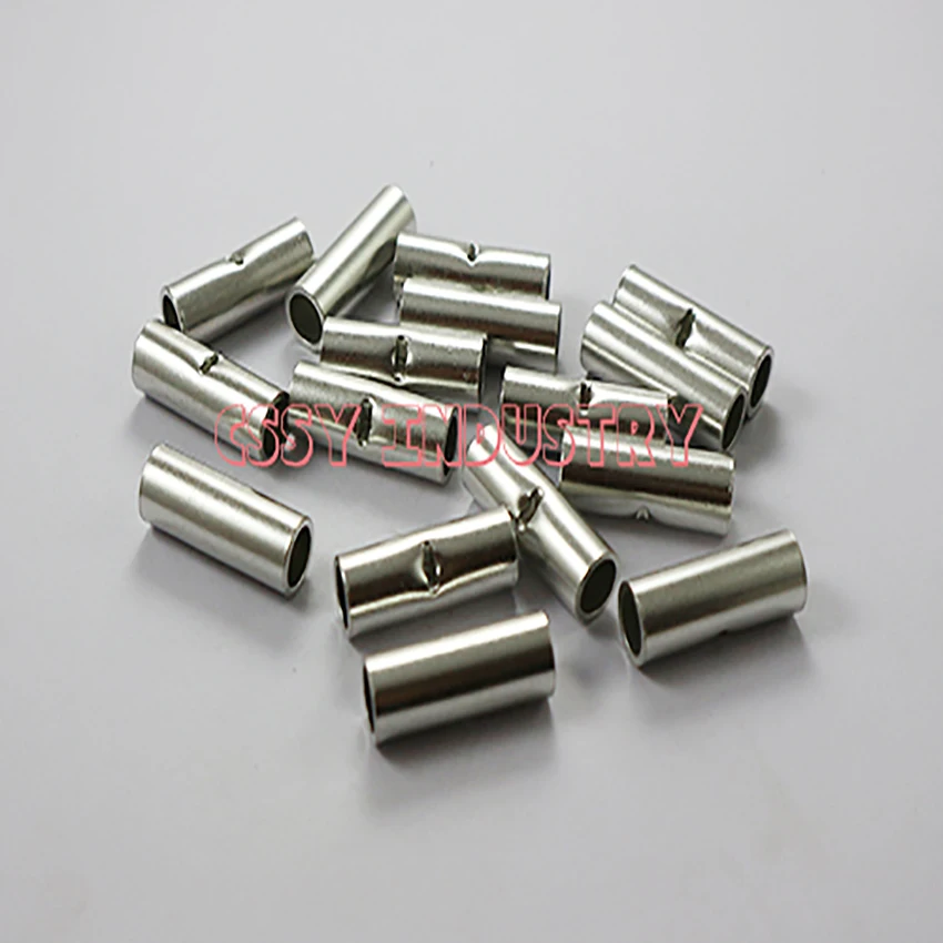 50PCS BN0.5 1.25 2 3.5 5.5 8 14 22 38 nakedIntermediate Joint Copper Connection Pipe Connected to Terminal for 26-2AWG Wire