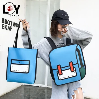 

2-piece Set 2d Drawing Back Packs Women Backpack 3d Stereo Comic Bags Girls Style Cartoon High Capacity Waterproof Designer Bag