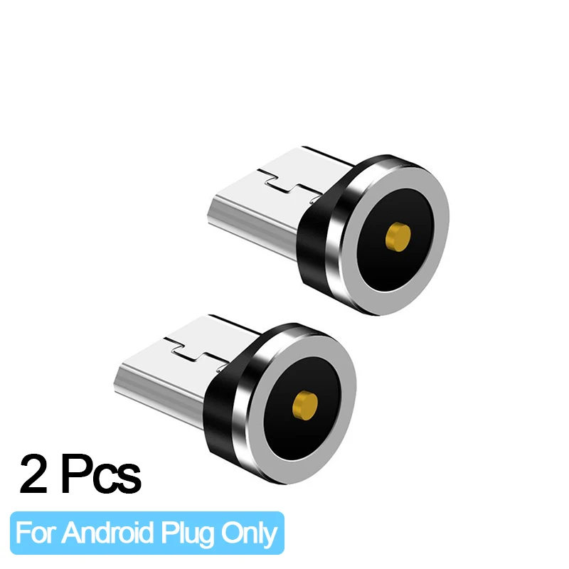 Magnetic Plug for iphone Type C Micro USB C 8 pin plug Mobile Phone Cables Fast Charging for samsung galaxy note 8 Magnetic Plug - Цвет: Micro 2Pcs plug