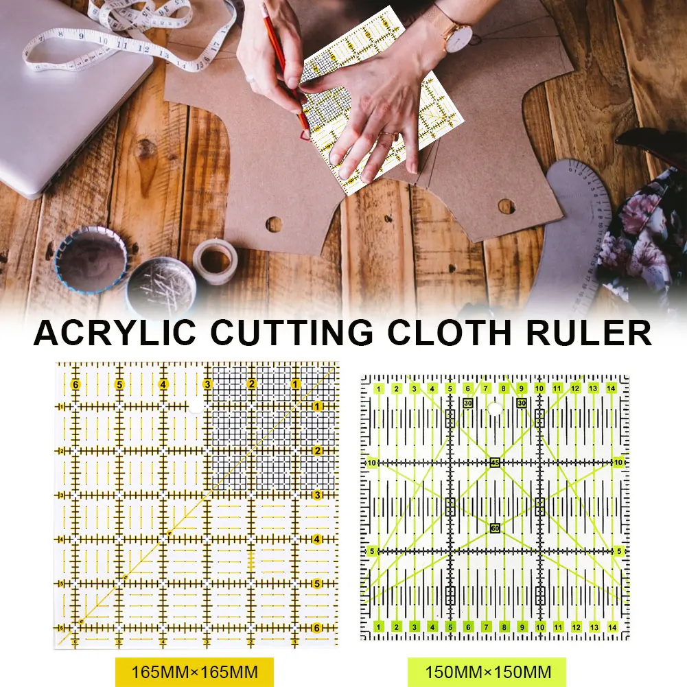 

3Pcs/Set Acrylic Fabric Cloth Ruler for Patchwork DIY Sewing Quilting Yardstick Cutting Craft Scale Drawing Tools Ruler