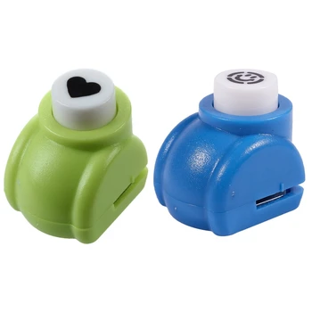 

2 Pcs Mini Card Making Scrapbooking Craft Punch Paper Shaper - Heart Shape & Smile Face