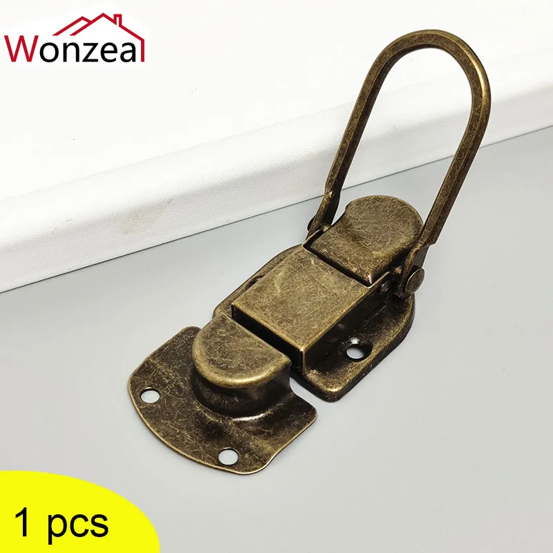 Buckle 1pc For Jewelry Wood Decorative Box Vintage Drawer Clasp Iron Furniture Toggle Lock Antique Brass Hasps Latches Hardware