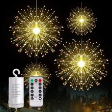 Outdoor LED Firework Light 120/180 LEDs Hanging Starburst String Fairy Light Waterproof Home Garden Christmas Decoration