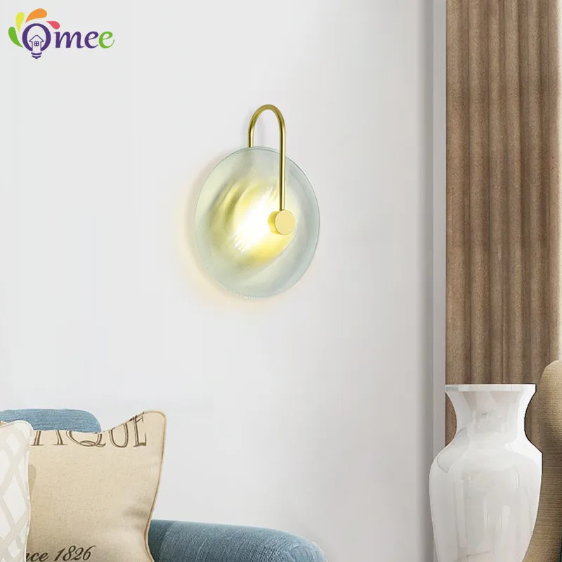 Modern Round Wall Lamp Light Luxury Gold Black Glass LED Wall Lamp Living room Sofa TV Background Wall Bedroom Bedside Wall Lamp