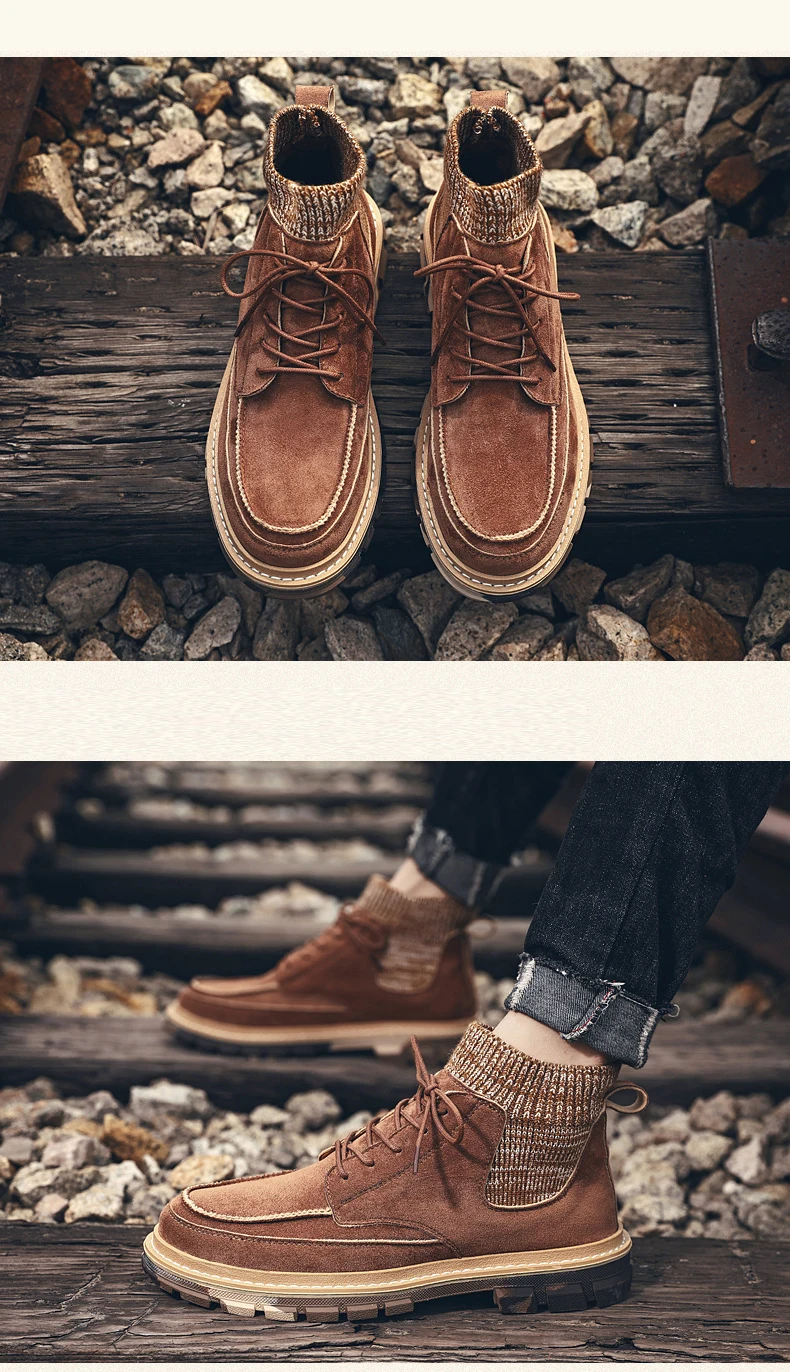 M- Autumn and winter super fire high boots retro tooling boots new England wind outdoor comfortable Martin boots men's shoes