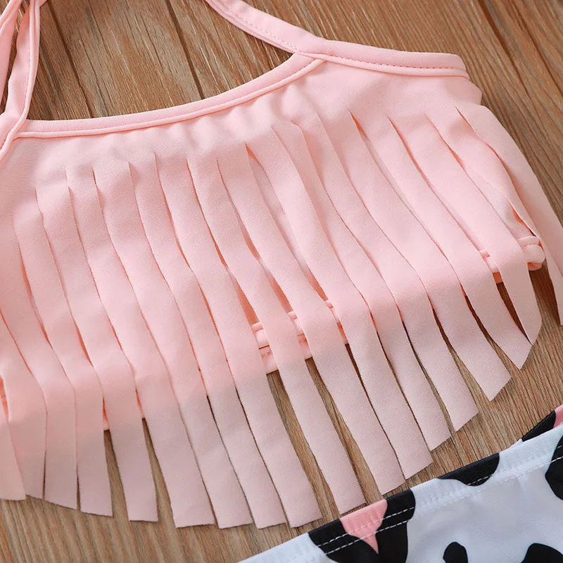 baby girl summer flower swimming wear kids swimwear with headband (4)