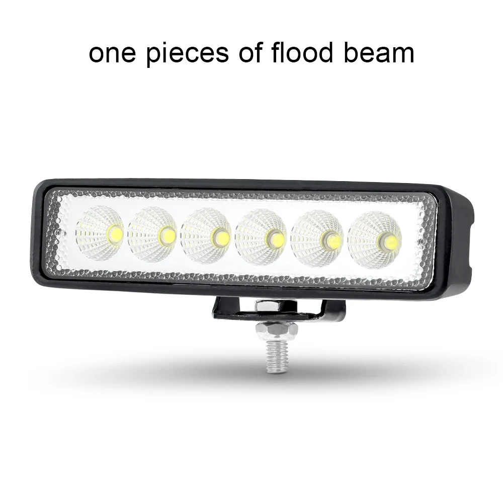 1 Peice Floodlight 18 Вт 12 В светодиодный светильник для работы, точечный светильник, лампа для вождения, противотуманная фара, светодиодный светильник для внедорожника Ford, Toyota, SUV, 4WD, светодиодный светильник - Цвет: 1 Peice Floodlight