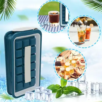 

18 Grid Folding Ice Tray Making Mold Cube Storage Box Silicone Ice Cube Maker Ice Box Artifact Makes Quick Freezer Takeaway
