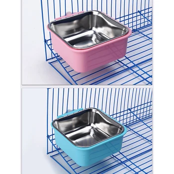 

New Stainless Steel Pet Dog Feeding Food Bowls Creative Pet Bowl Hanging Bowl Removable Cats Dogs Feed Supplies