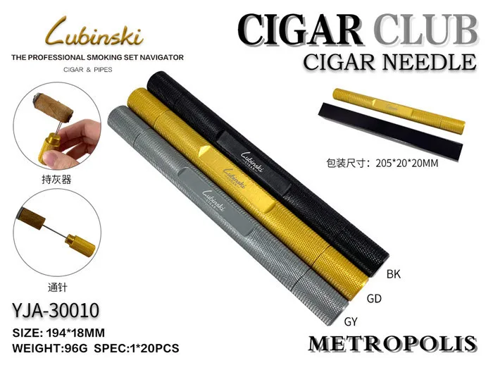

LUBINSKI 2 in 1 Cigar Tool - Draw Tool, Cigar Punch & Nubber Cigar Holder YJA-30010