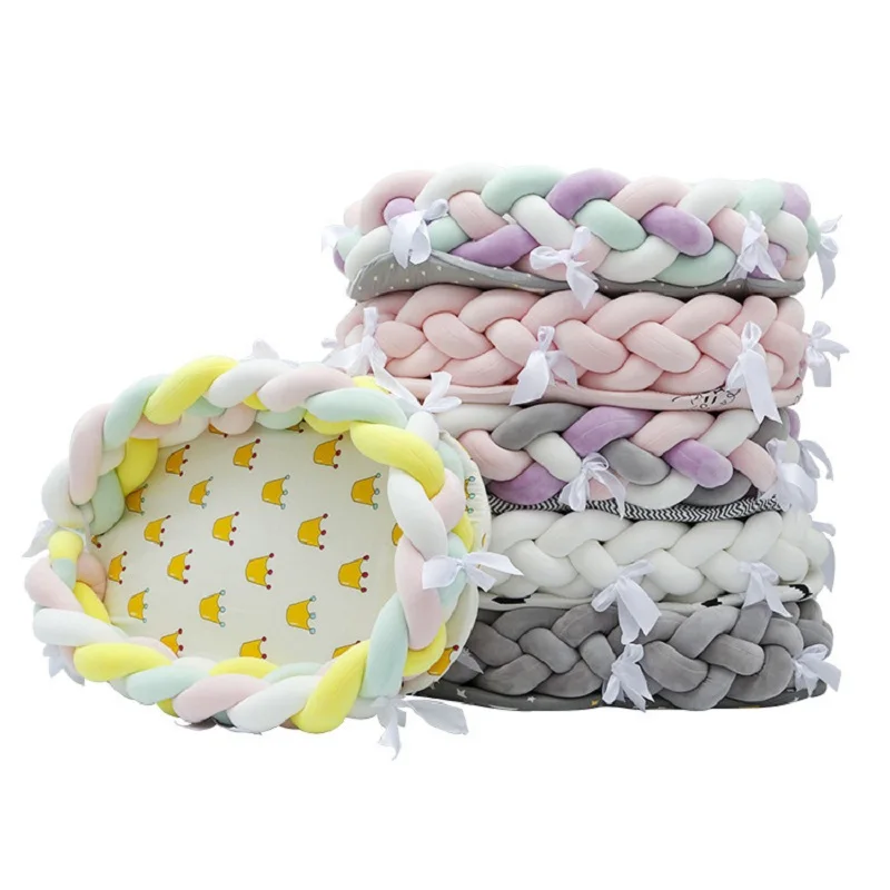 80*50cm Portable Baby Bionic Nest Bed Foldable Multifunctional Newborn Baby Cribs Cradle Removable Infant Travel Bed with Bumper