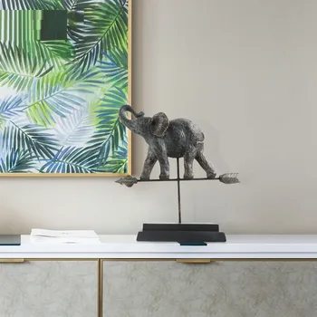 

Creative Abstract Animals Art Sculpture Iron Elephant Figurine Iron Craft Home Decoration Accessories For Living Room R3813