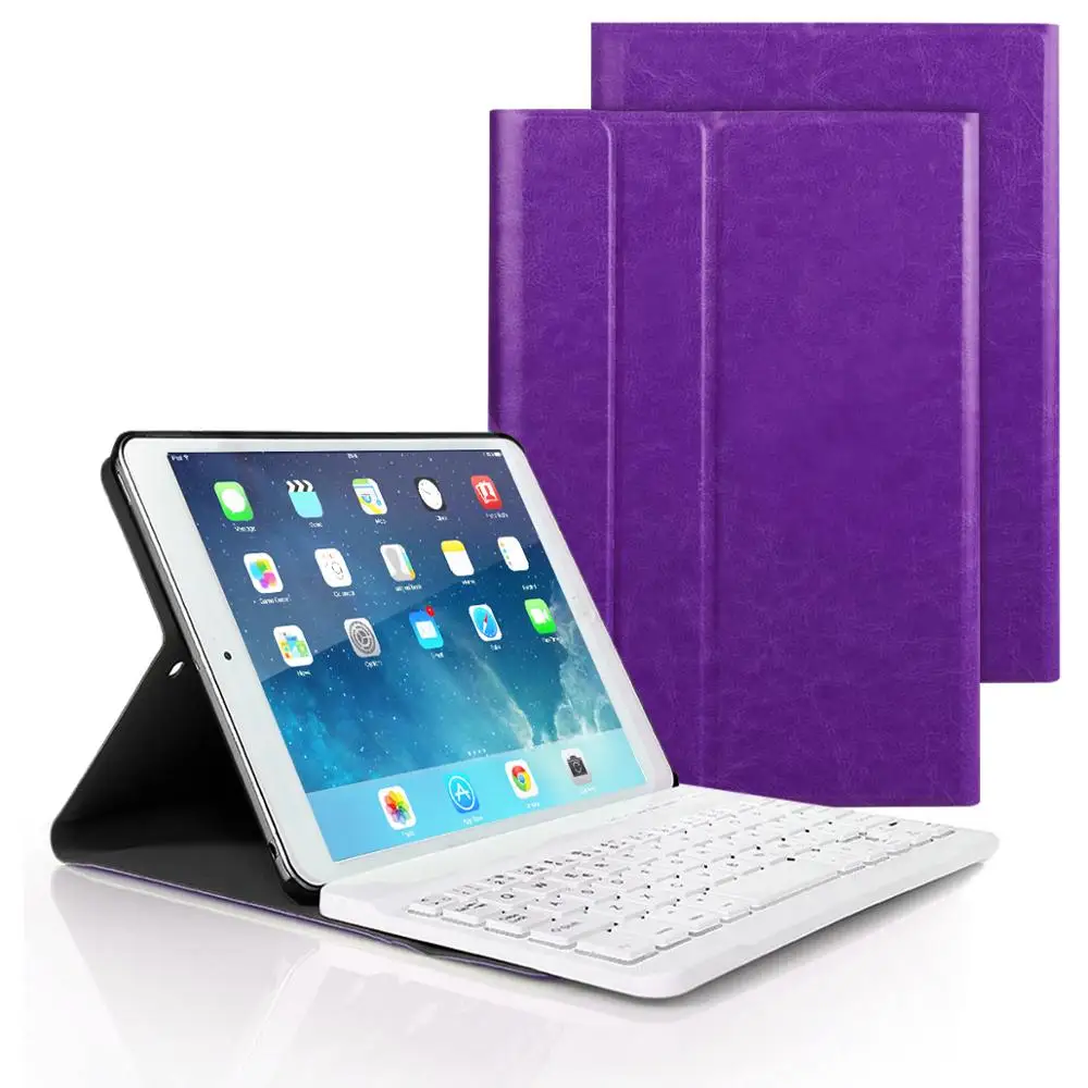 Клавиатура Чехол подходит для iPad Air 1 2 iPad 9," 5th 6th Gen A1566 A1567 A1474 A1475 A1476 A1822 A1823 A1893 A1954 - Цвет: purple color