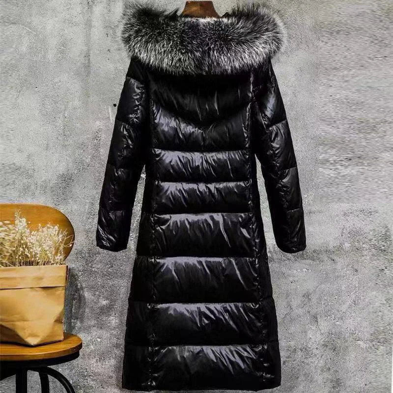 Повседневное плотное теплое пальто размера плюс 6XL, зимняя куртка, женские парки, женские пуховики с капюшоном и меховым воротником