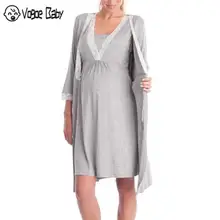 Сорочка для кормления Новинка; кружевное платье для сна с цветочным рисунком для беременных; ночная рубашка для беременных женщин; ночная рубашка для кормящих; домашняя одежда; платье-рубашка; размеры S-3XL 79