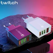 Twitch Led дисплей быстрое зарядное устройство quick charge 3,0 QC 30 Вт USB зарядное устройство для iPhone 11 Телефон настенное зарядное устройство для samsung s10 Xiaomi 9