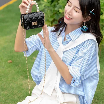 

Mini Lipstick Bag Cute PVC Flap Shoulder Bags Summer Candy Color Jelly Bags Women Handbags Purse Lady Crossbody Sack