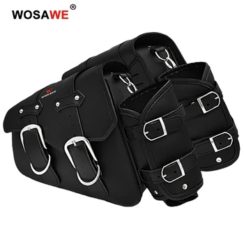 

WOSAWE Motorcycle Saddle Bag PU Leather Tail Bag Moto Cycling Motobike Motocross Racing Side Handlebar Modified Bag