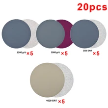 Disques de ponçage 3 pouces, 20 pièces, pour papier de verre, à haute coupe, humide/sec