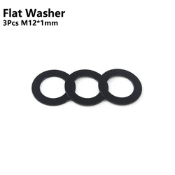 Bicycle Thru Axle Precision Washers - M12 Flat & Conical Collection (3Pcs M12x1mm Flat)