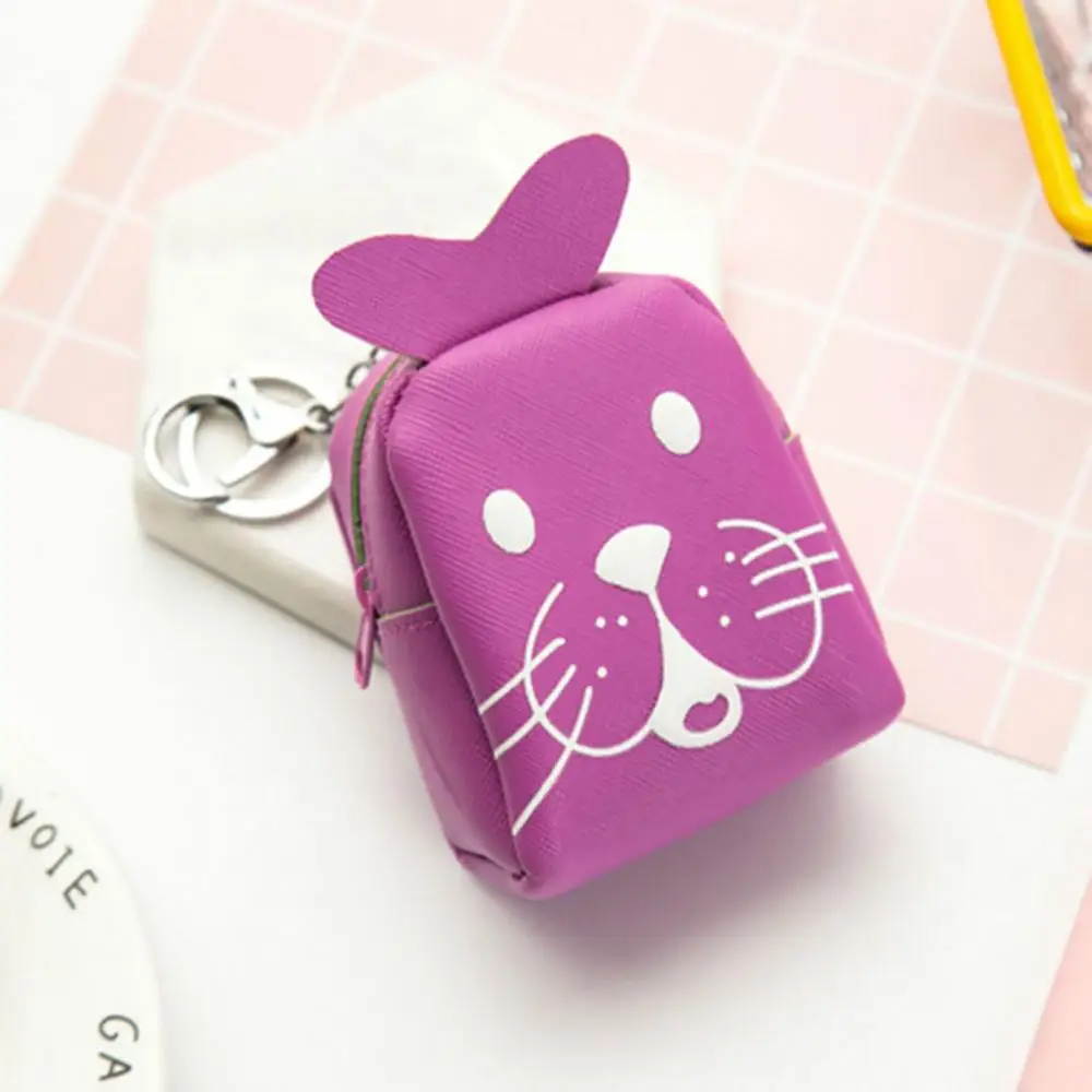 Purple with lobster Новая стильная мини-сумка Kawaii Cat Bear на молнии из искусственной кожи, портативная Сумочка, кабели для наушников, портмоне Monederos Para Mujer Monedas - Цвет: Purple with lobster