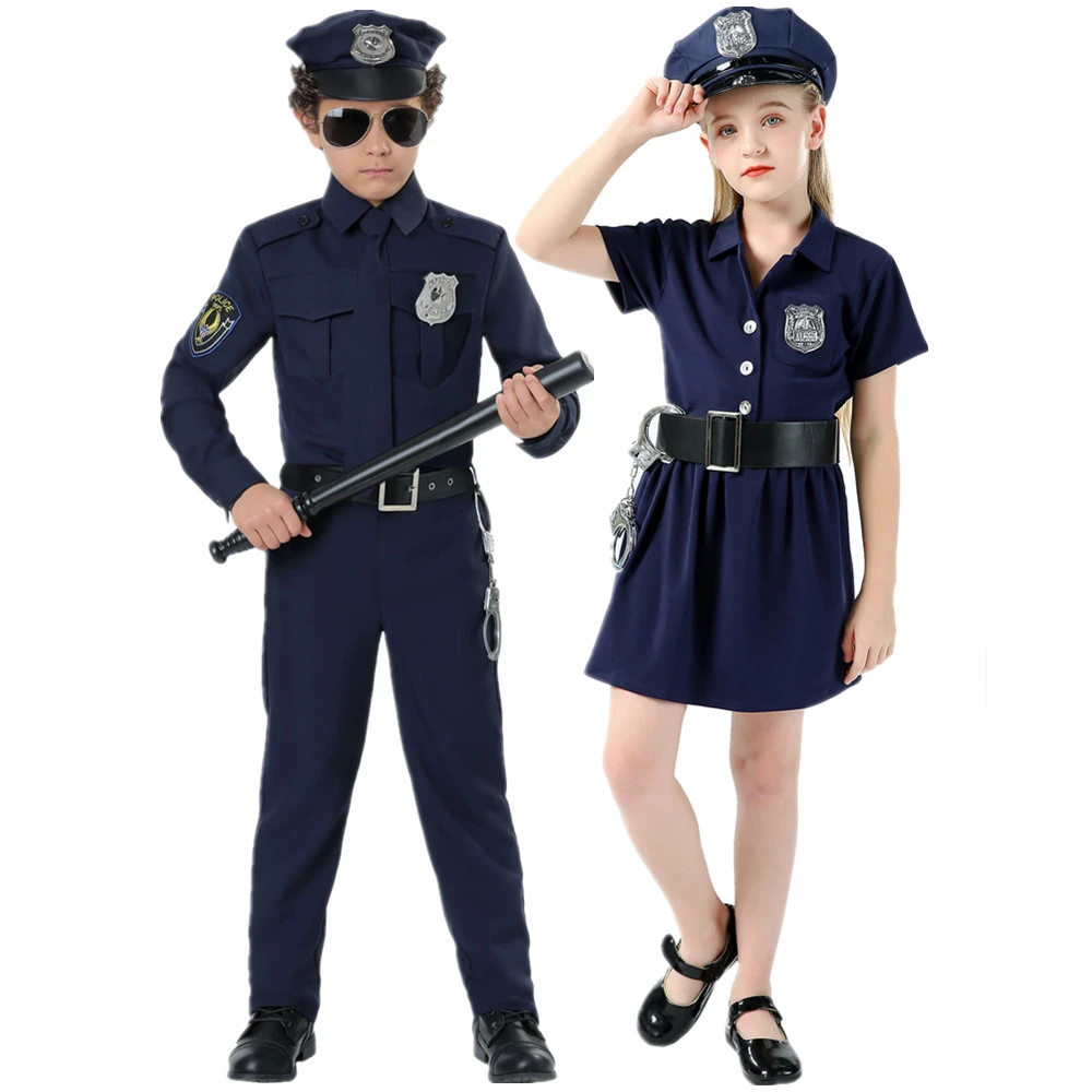 Mata Antecedente oleada Disfraz de oficial de policía para niños y niñas, conjunto completo de  uniforme de lujo para fiesta de carnaval, Halloween y actuación| | -  AliExpress