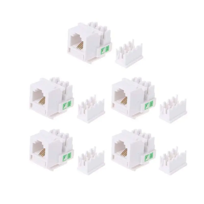 5Pcs Tool free Telephone Module RJ11 Network CAT3 Voice Module Gold plated Adapter Telephone Extender Keystone 5