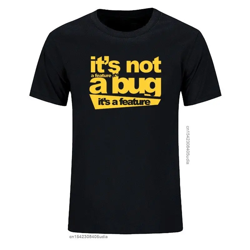 Nuove Magliette Unisex In Cotone Da Uomo Non È Un Bug È Una Caratteristica Tshirt Developer Joke Coder Programmer Web Magliette Divertenti Tee