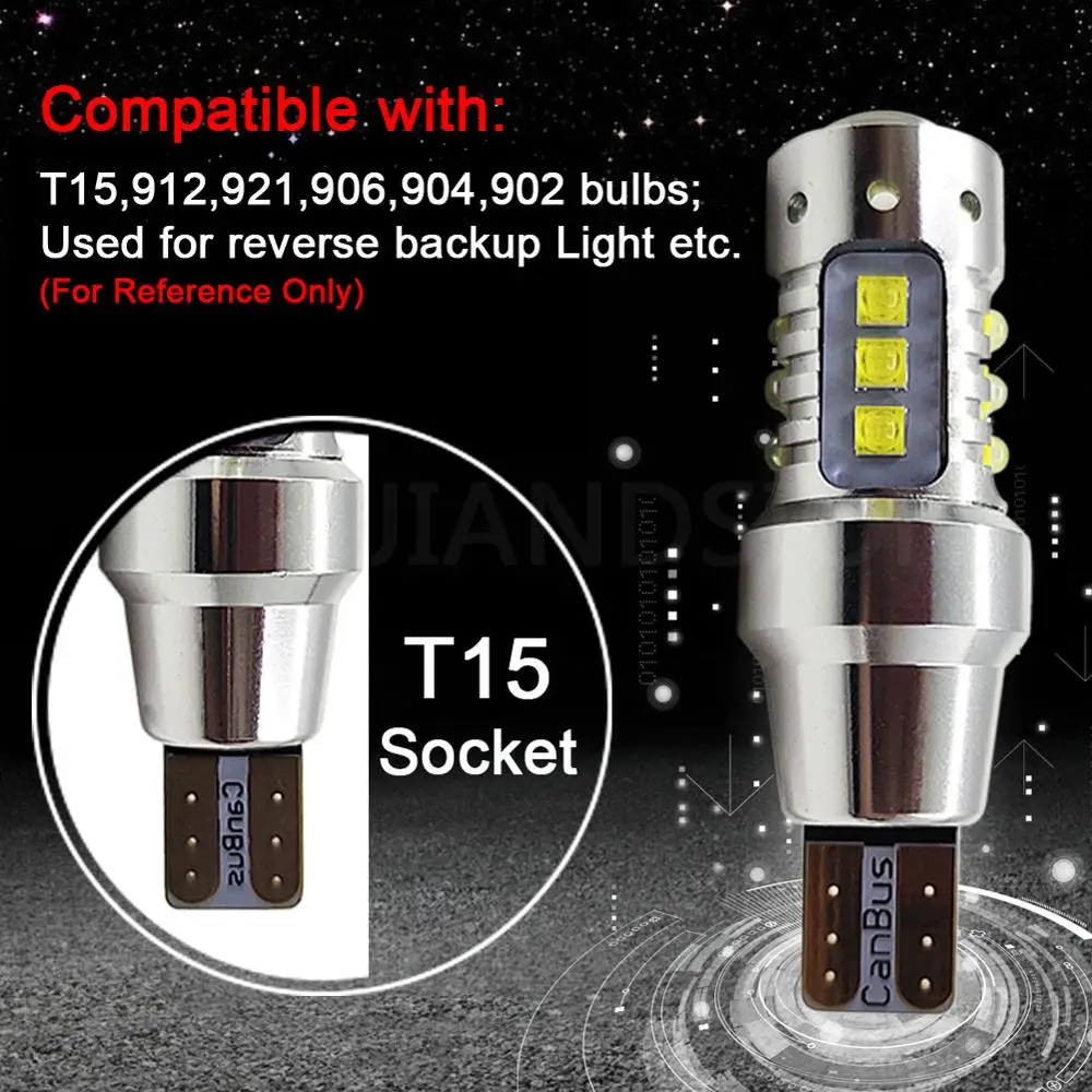 2x80 Вт AC12 24V T15 W16W 921 915 светодиодный лампы CANBUS без ошибок XBD высокая мощность