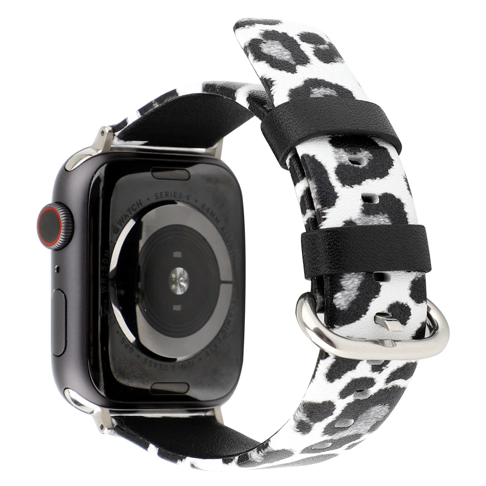 Black panther Кожаный плечевой ремень для apple часы apple Watch 5 4 3 полоса 40 мм, 38 мм, версия 44 мм 42 мм для наручных часов iwatch серии 5/4/3/2/1 часовых ремешков correa - Цвет ремешка: Black panther