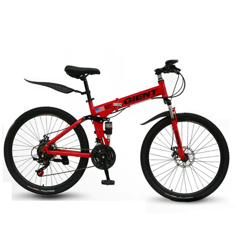 Perfect Mountain Folding Bike Bicycle 21 Speed 26 Inch Double Shock Absorption Shifting One Wheel Adult Men and Women 6