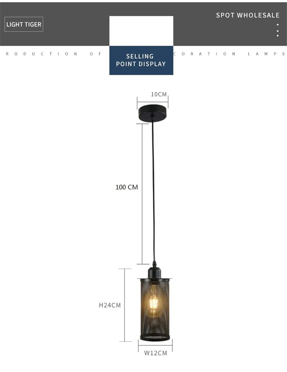 Retro Industrial LED Pendant Lamp Loft Decor Edison Vintage Single Head Hanging Light Dining Room Black Iron Home Lighting (19)