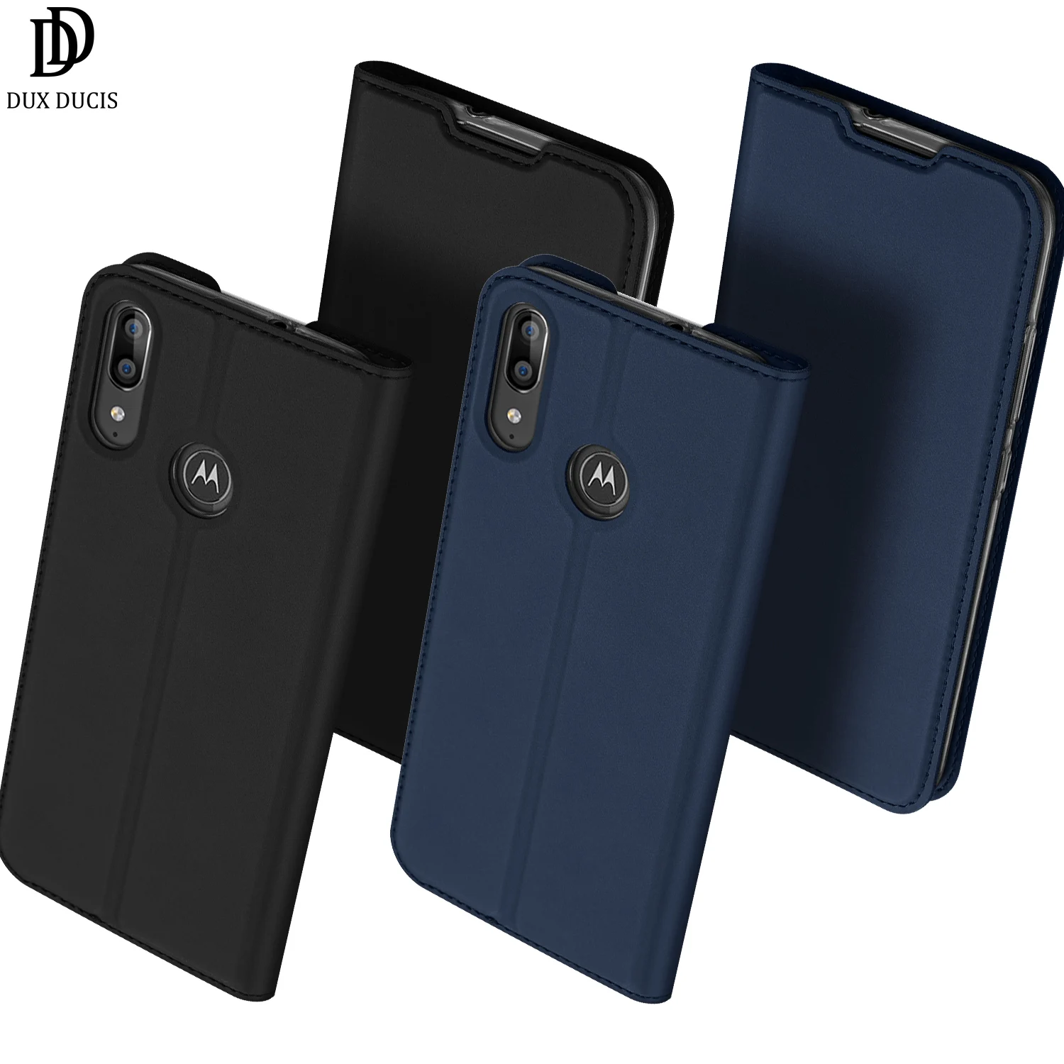 Чехол-книжка для Moto E6 Plus с отделением карт и подставкой из искусственной кожи ТПУ